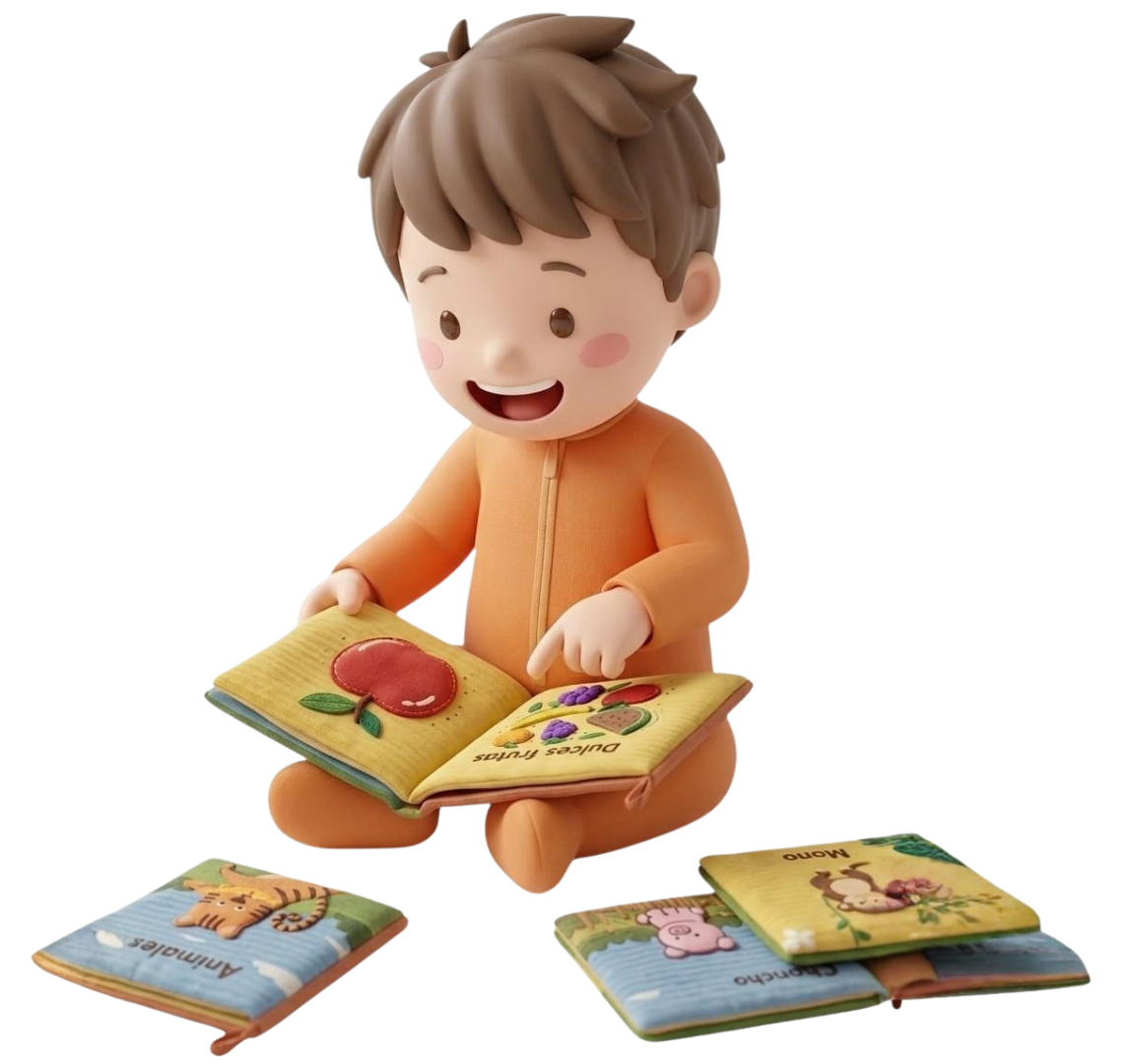 Niño leyendo decoración activa